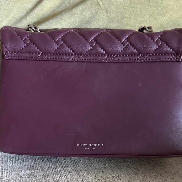 Kurt Geiger Plum Quilted Shoulder Bag - Picture 3 of 13